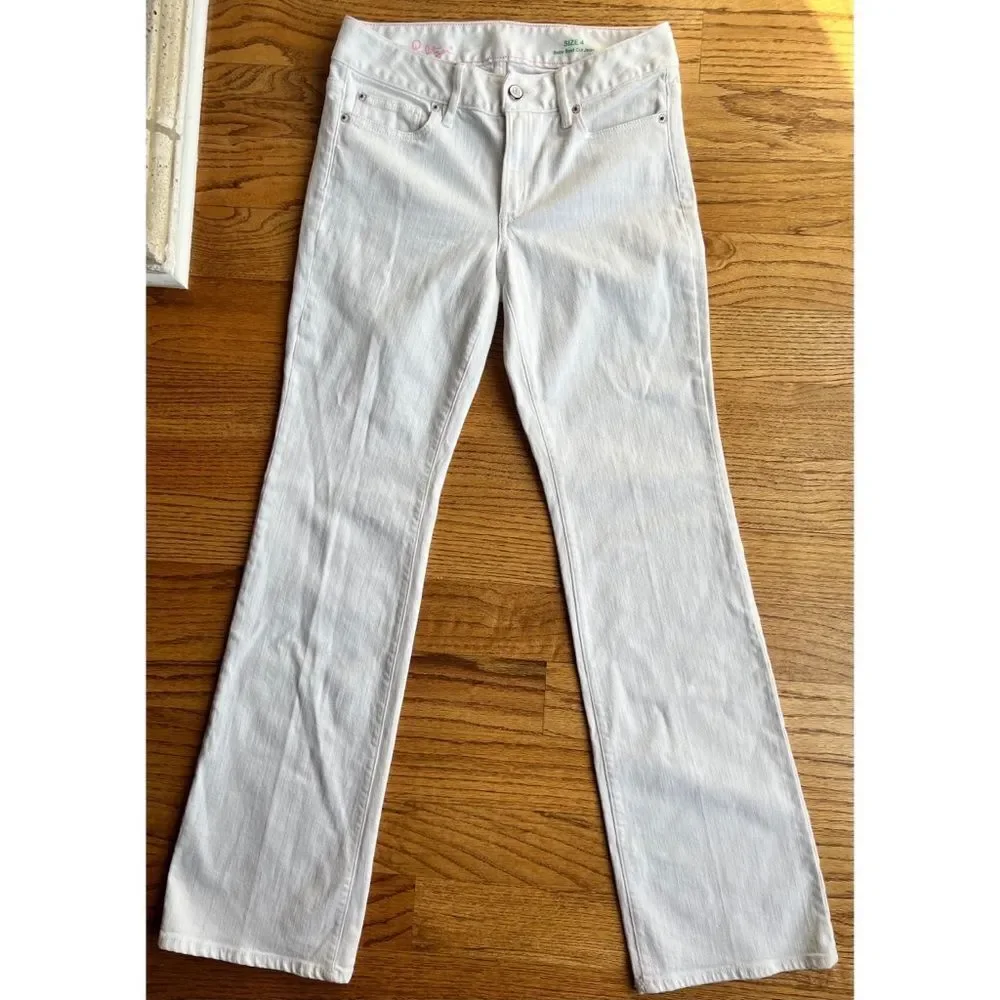 Lilly Pulitzer White Babe Bootcut Jeans Size 4 Style 26690 MSRP $148